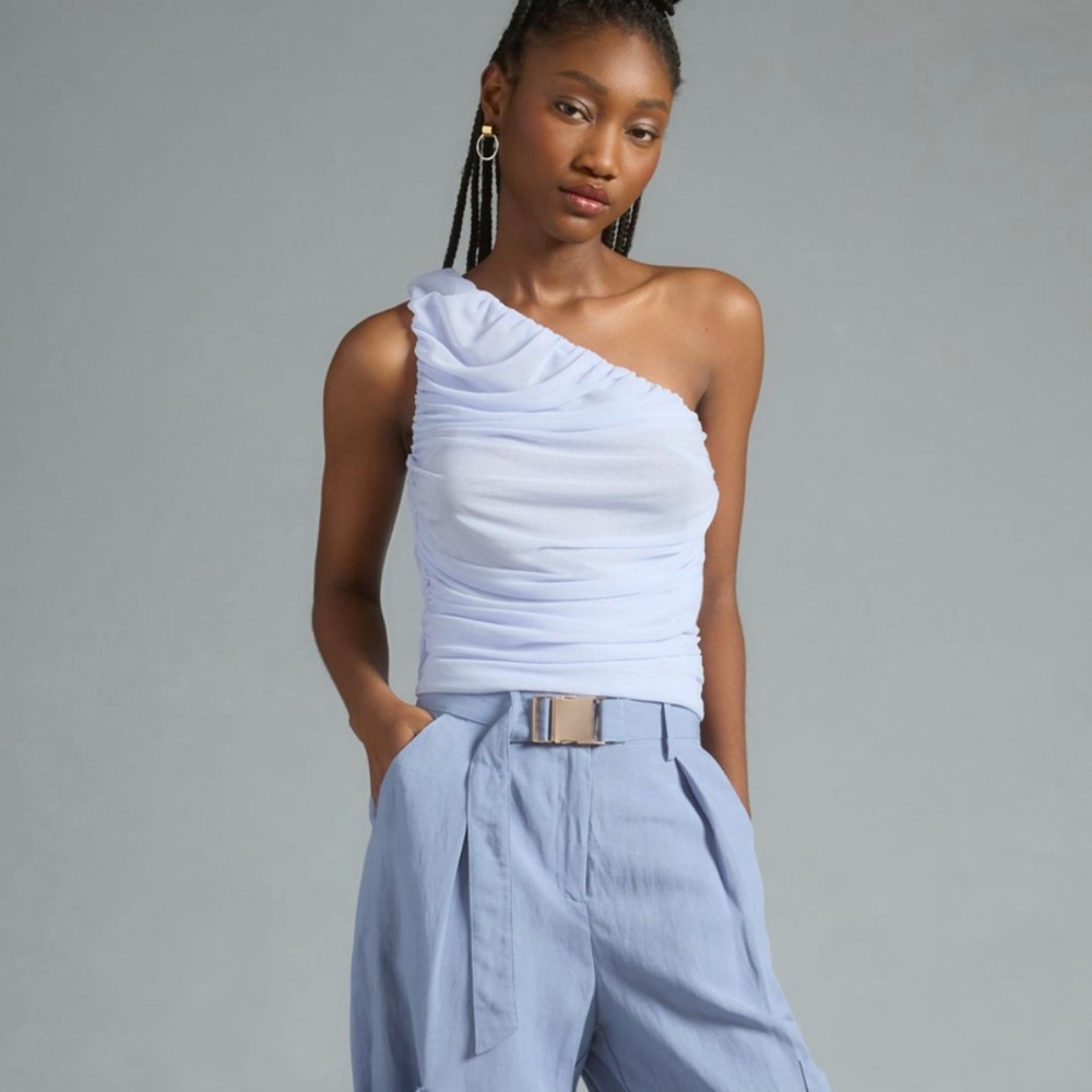 Brand New By Anthropologie One-Shoulder Ruched Crop Top